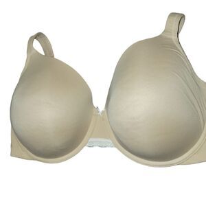 NWOT Cacique Lightly Lined Padded full coverage Tshirt Bra Nude Tan 42F